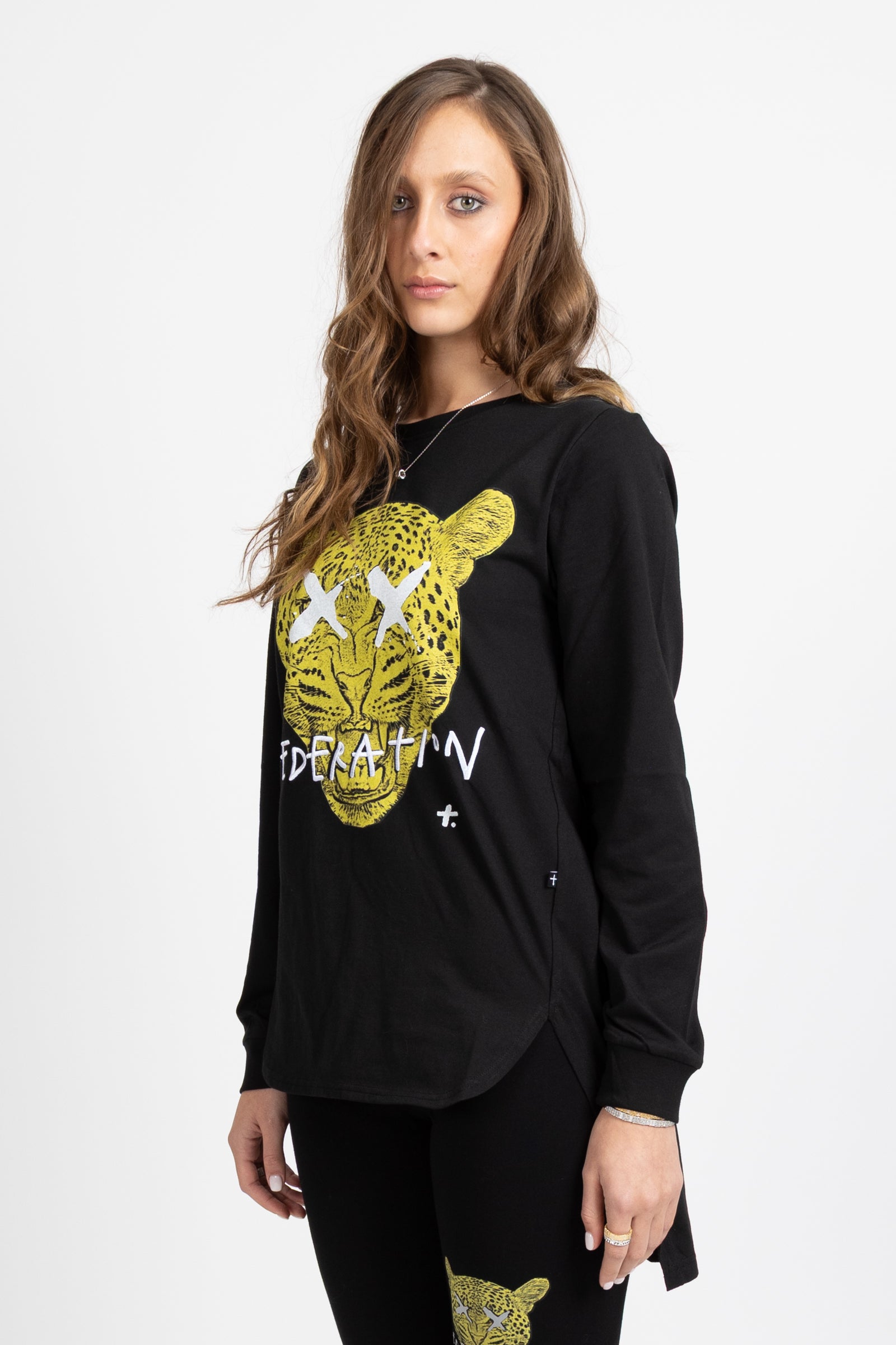 LS Scallop Tee - Leopard