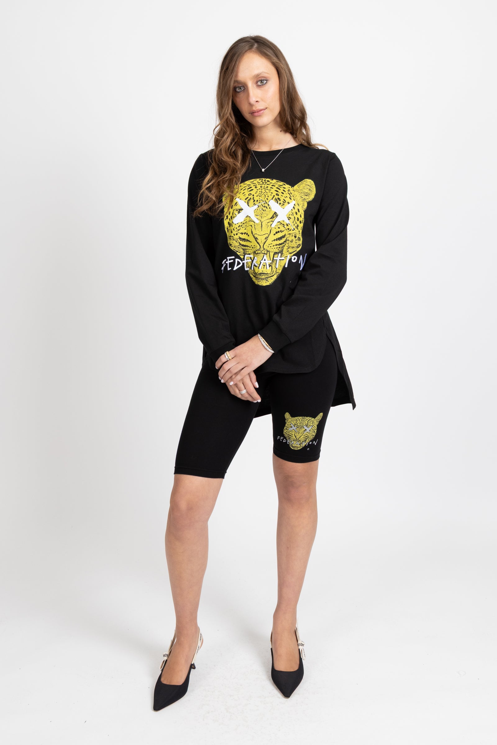 LS Scallop Tee - Leopard