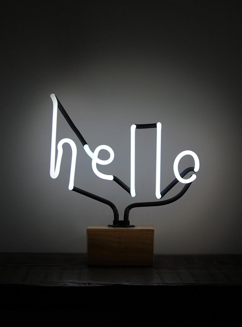 Somekind Neon 'Hello' Wood