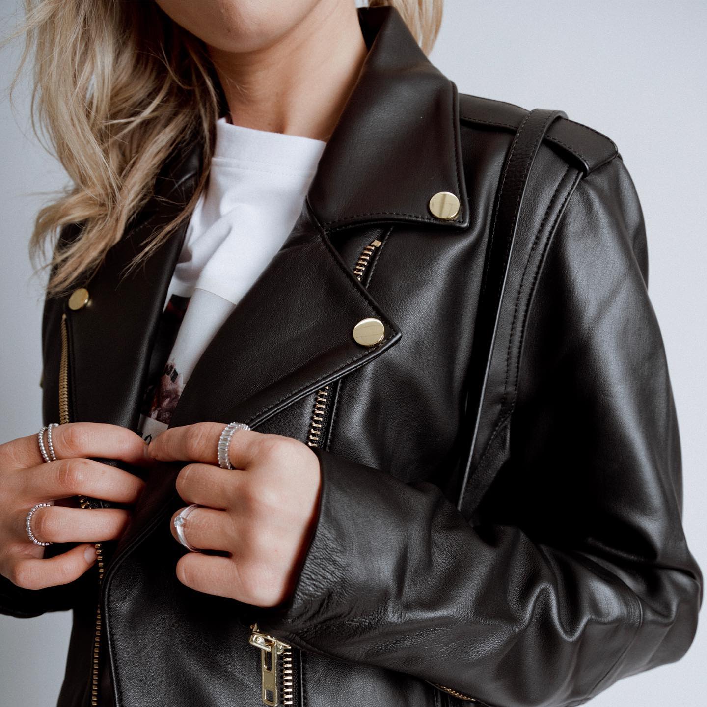 Leather Jacket - Gold