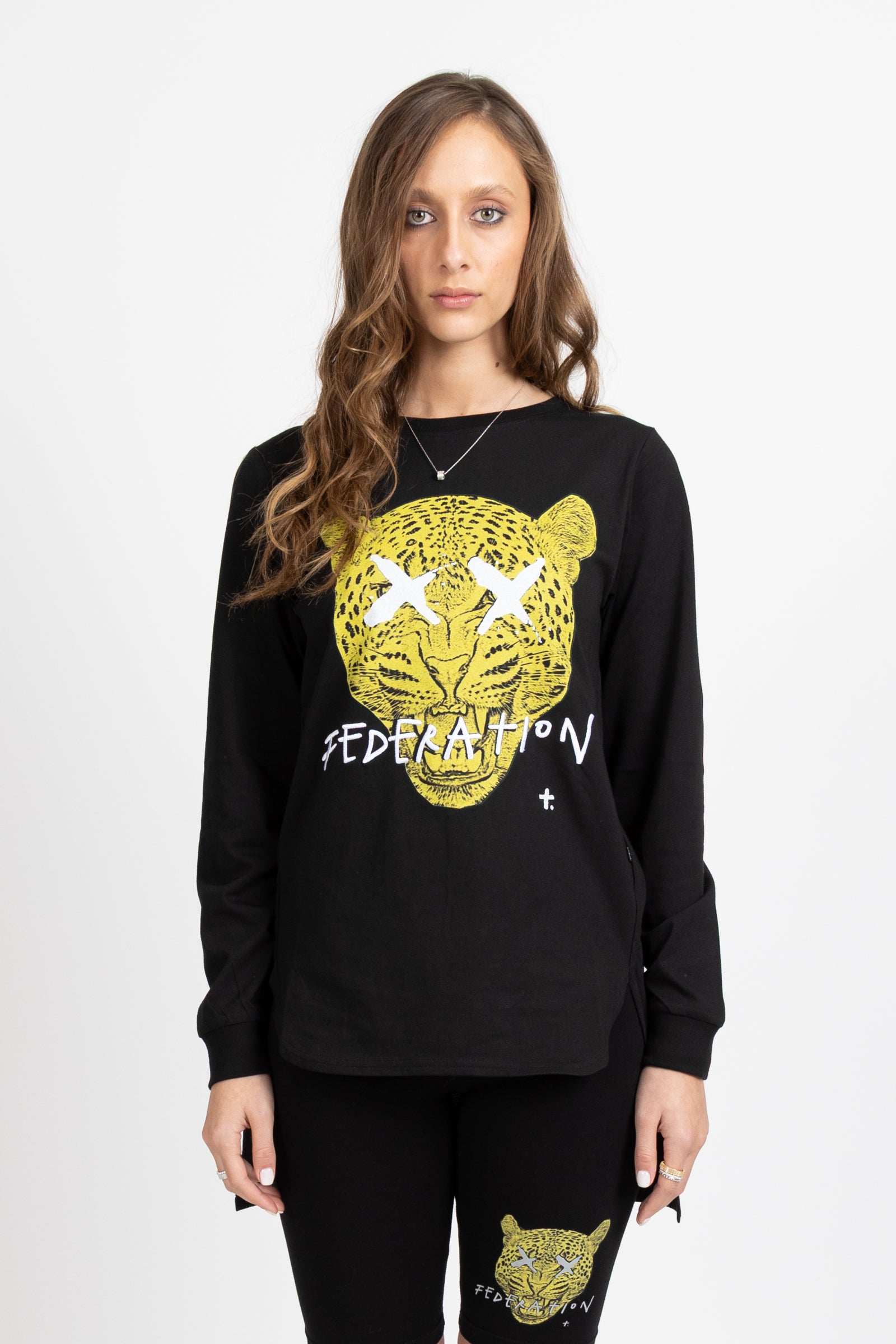 LS Scallop Tee - Leopard