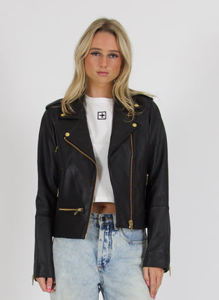 Leather Jacket - Gold